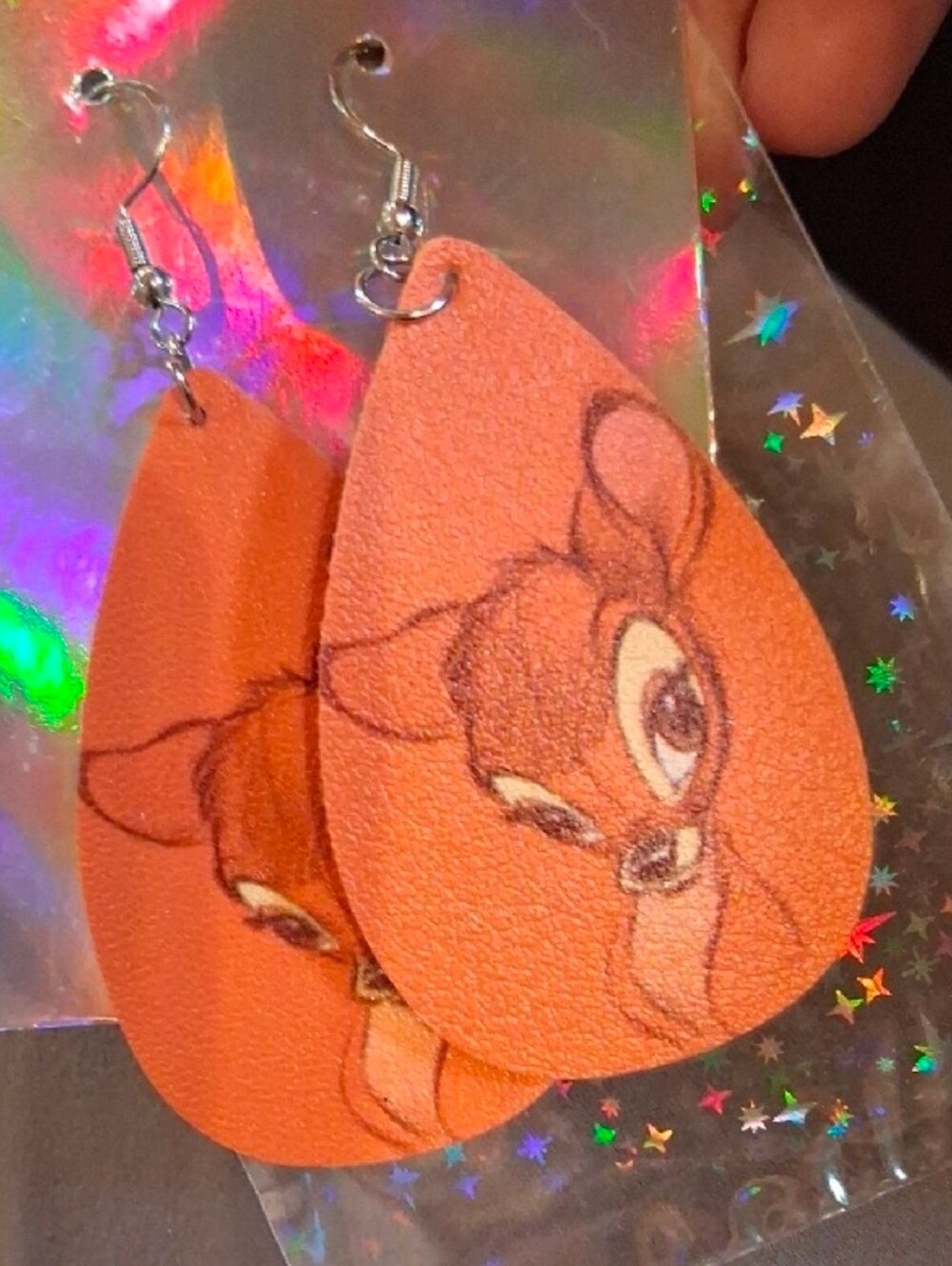 $8 Each Or Bundle 5/$20 Orange Bambi Print Teardrop Earrings